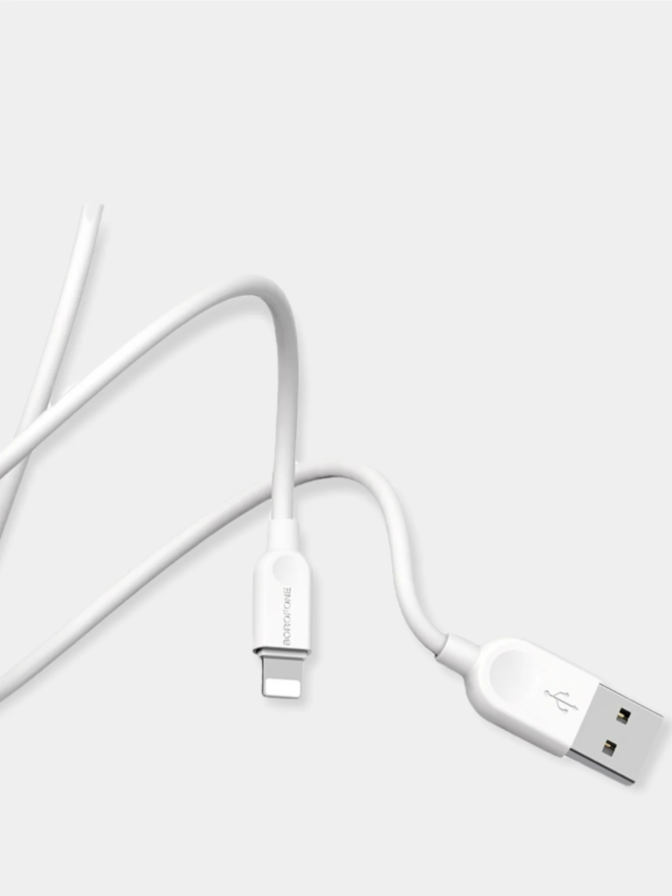 Кабель Borofone BX14 lightning 2 метра,3 метра белый