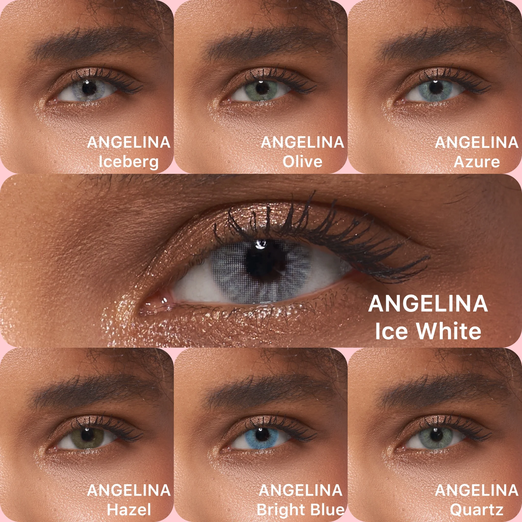 Цветные линзы ANGELINA Brown/ Цветные линзы карие 00/ 8,6/ 14,2/ 2 шт, контейнер, пинцет