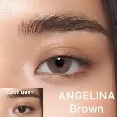 Цветные линзы ANGELINA Brown/ Цветные линзы карие 00/ 8,6/ 14,2/ 2 шт, контейнер, пинцет