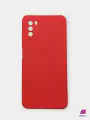Красный чехол для Xiaomi POCO M3 силиконовый (Борта чехла прямые NEW)c бархатной подкладкой
