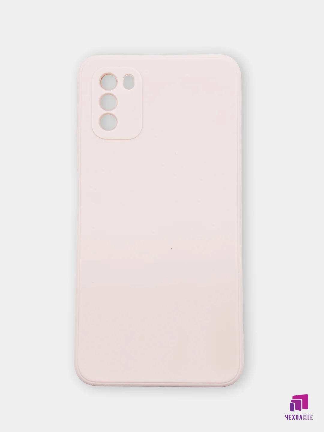 Пудровый чехол для Xiaomi POCO M3 силиконовый (Борта чехла прямые NEW)c бархатной подкладкой