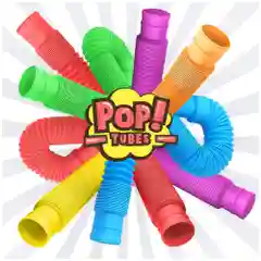 Трубка Поп Ит 20 см, Pop tubes, Игрушка Антистресс, Трубка гофра для детей