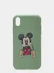 Оливковый чехол для iPhone XR силиконовый, матовый, с рисунком