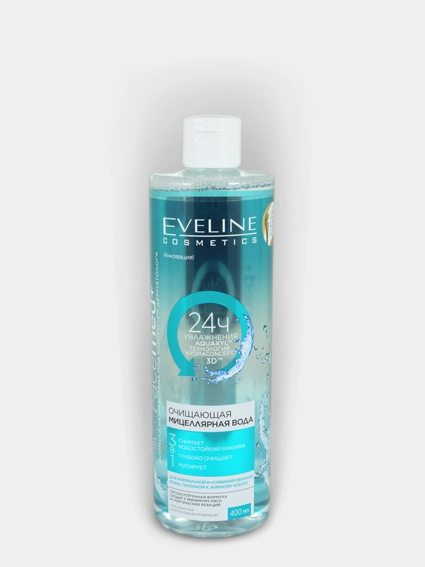 Eveline Cosmetics FACEMED+ Очищающая мицеллярная вода 3в1 для снятия макияжа, 400 мл