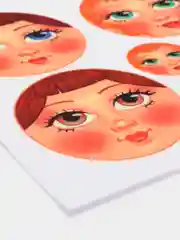 Фетр с рисунком "Лица матрешек"