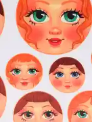 Фетр с рисунком "Лица матрешек"
