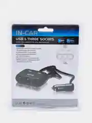 Разветвитель прикуривателя на 3 гнезда + 2 USB olesson incar 1512