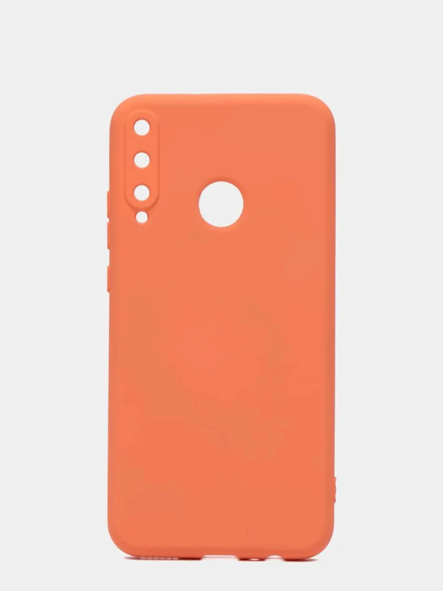 Оранжевый чехол Huawei Y6P (Хуавей У6П), силиконовый, цветной, матовый, с подкладом из микрофибры