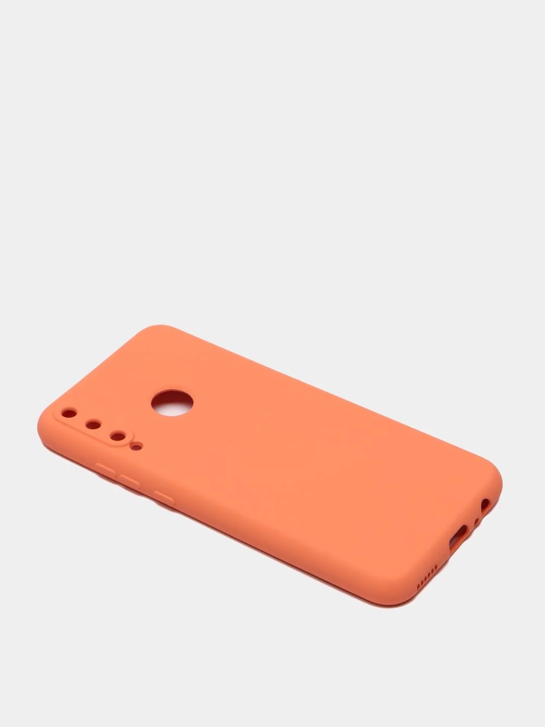 Оранжевый чехол Huawei Y6P (Хуавей У6П), силиконовый, цветной, матовый, с подкладом из микрофибры