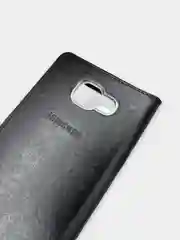 Золотой чехол книжка Samsung Galaxy A7 2016 / SM-A710F, Самсунг Галакси А7 / СМ-А710Ф с окошком