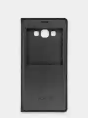 Черный чехол книжка Samsung Galaxy A8 2015, Самсунг Галакси А8 2015 с окошком