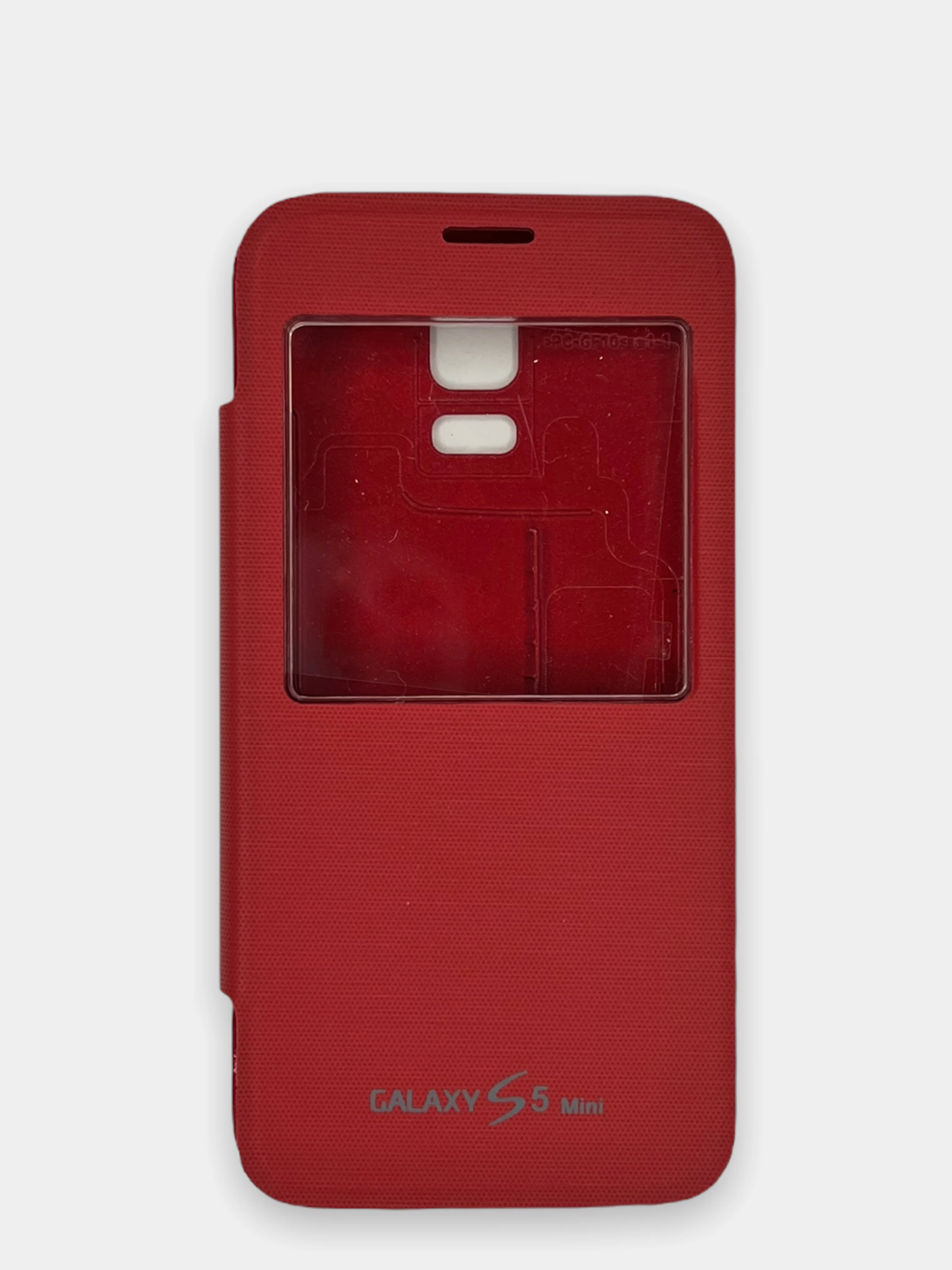 Красный чехол книжка Samsung Galaxy S5 Mini, Самсунг Галакси С5 Мини с окошком