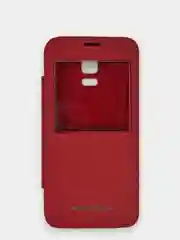 Красный чехол книжка Samsung Galaxy S5 Mini, Самсунг Галакси С5 Мини с окошком