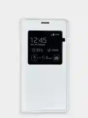 Белый чехол книжка Samsung Galaxy S5 Mini, Самсунг Галакси С5 Мини с окошком