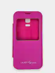 Фуксия чехол книжка Samsung Galaxy S5 Mini, Самсунг Галакси С5 Мини с окошком