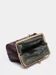 Багровый кошелек из натуральной кожи, BAREZ
