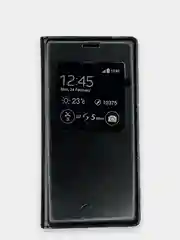 Черный чехол книжка Samsung Galaxy S5 Mini, Самсунг Галакси С5 Мини с окошком