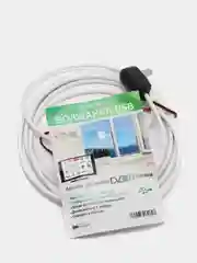 Антенна для цифрового ТВ активная с усилителем, комнатная на присосках, с USB инжектором