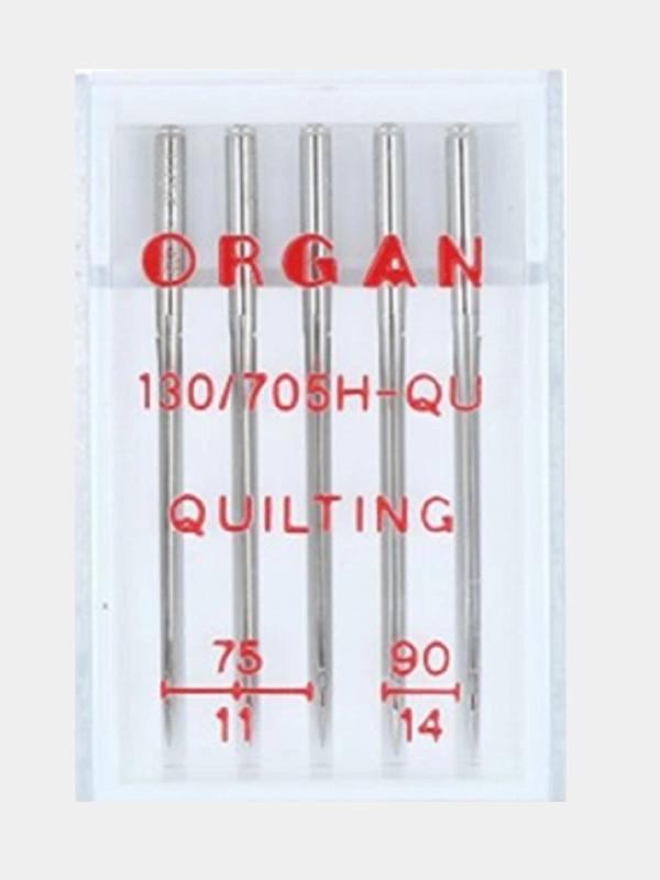 Иглы для швейных машин ORGAN Квилтинг №75-90 5 шт. в пенале