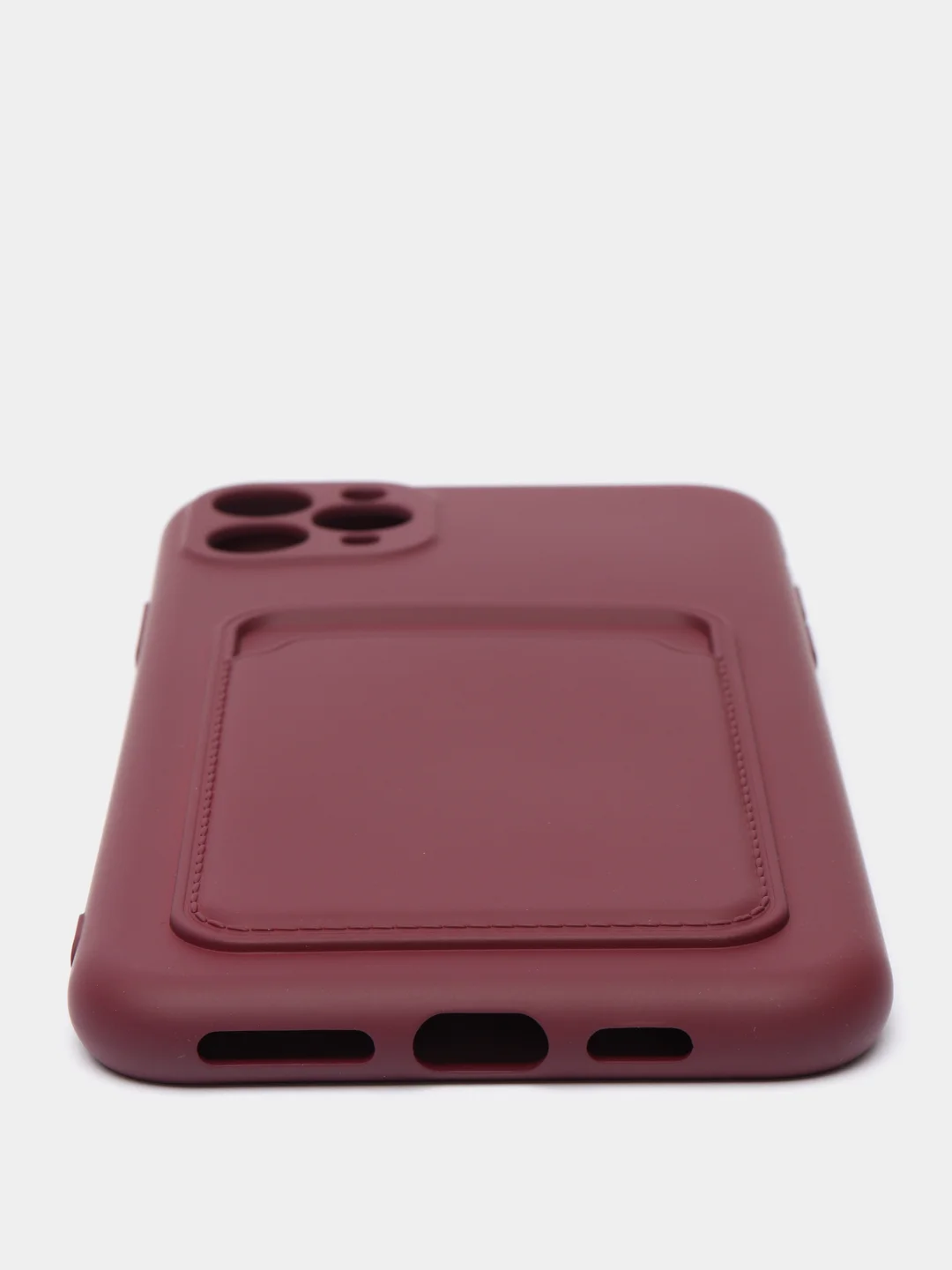 Багровый чехлы Iphone c кармашком для карт