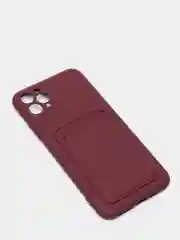 Багровый чехлы Iphone c кармашком для карт