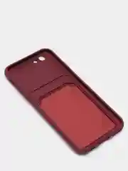 Багровый чехлы Iphone c кармашком для карт