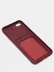 Багровый чехлы Iphone c кармашком для карт