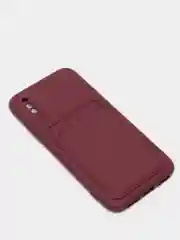 Багровый чехлы Iphone c кармашком для карт