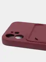 Багровый чехлы Iphone c кармашком для карт