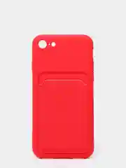 Красный чехлы Iphone c кармашком для карт