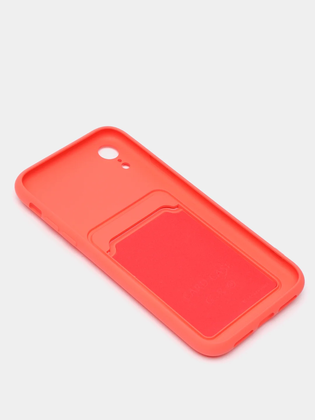Коралловый чехлы Iphone c кармашком для карт