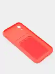 Коралловый чехлы Iphone c кармашком для карт