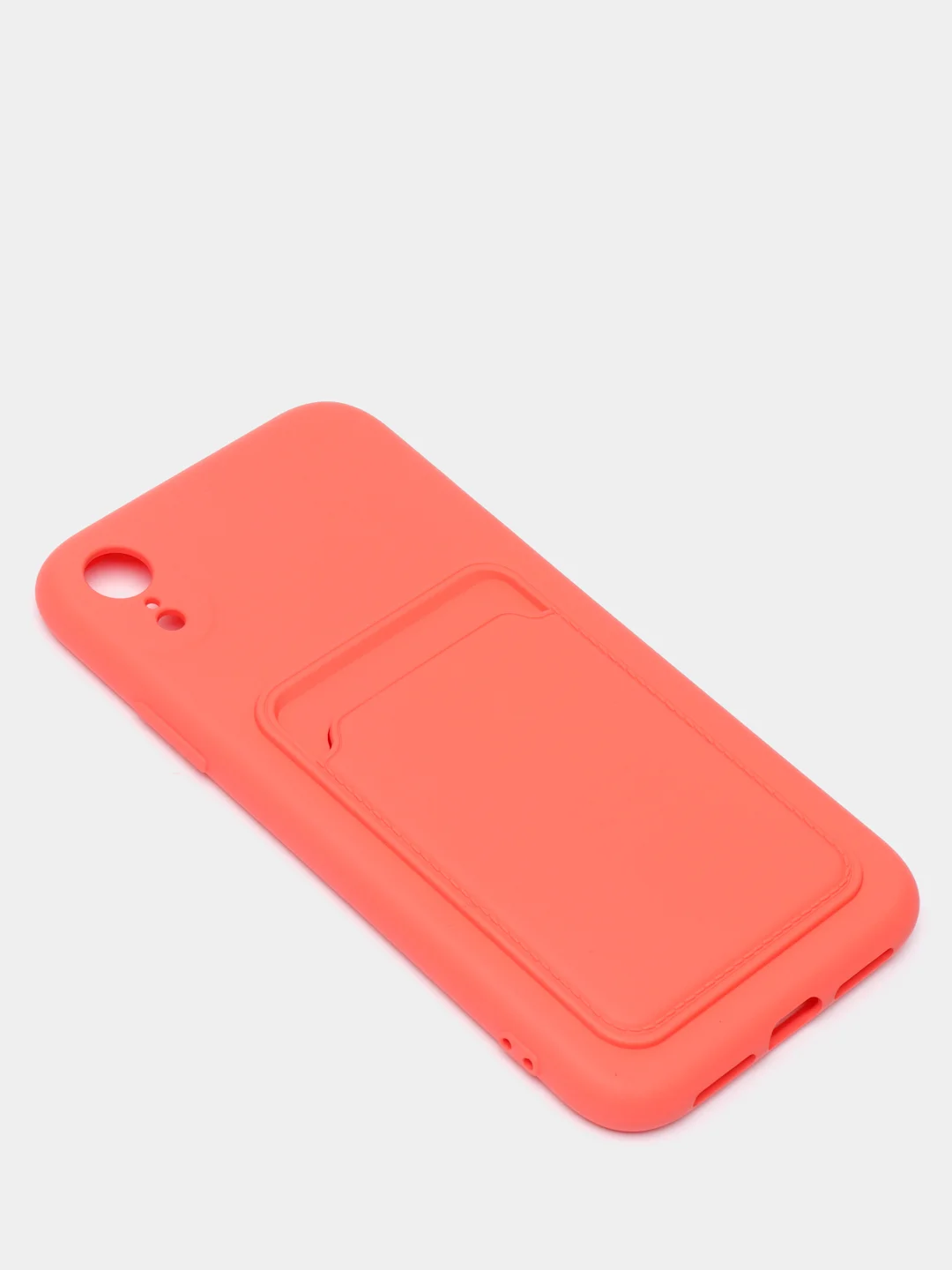 Коралловый чехлы Iphone c кармашком для карт
