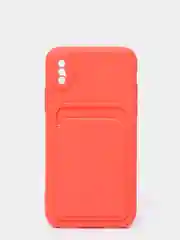 Коралловый чехлы Iphone c кармашком для карт
