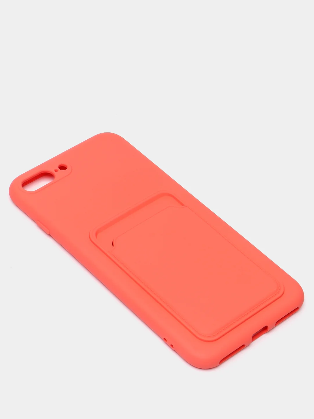 Коралловый чехлы Iphone c кармашком для карт