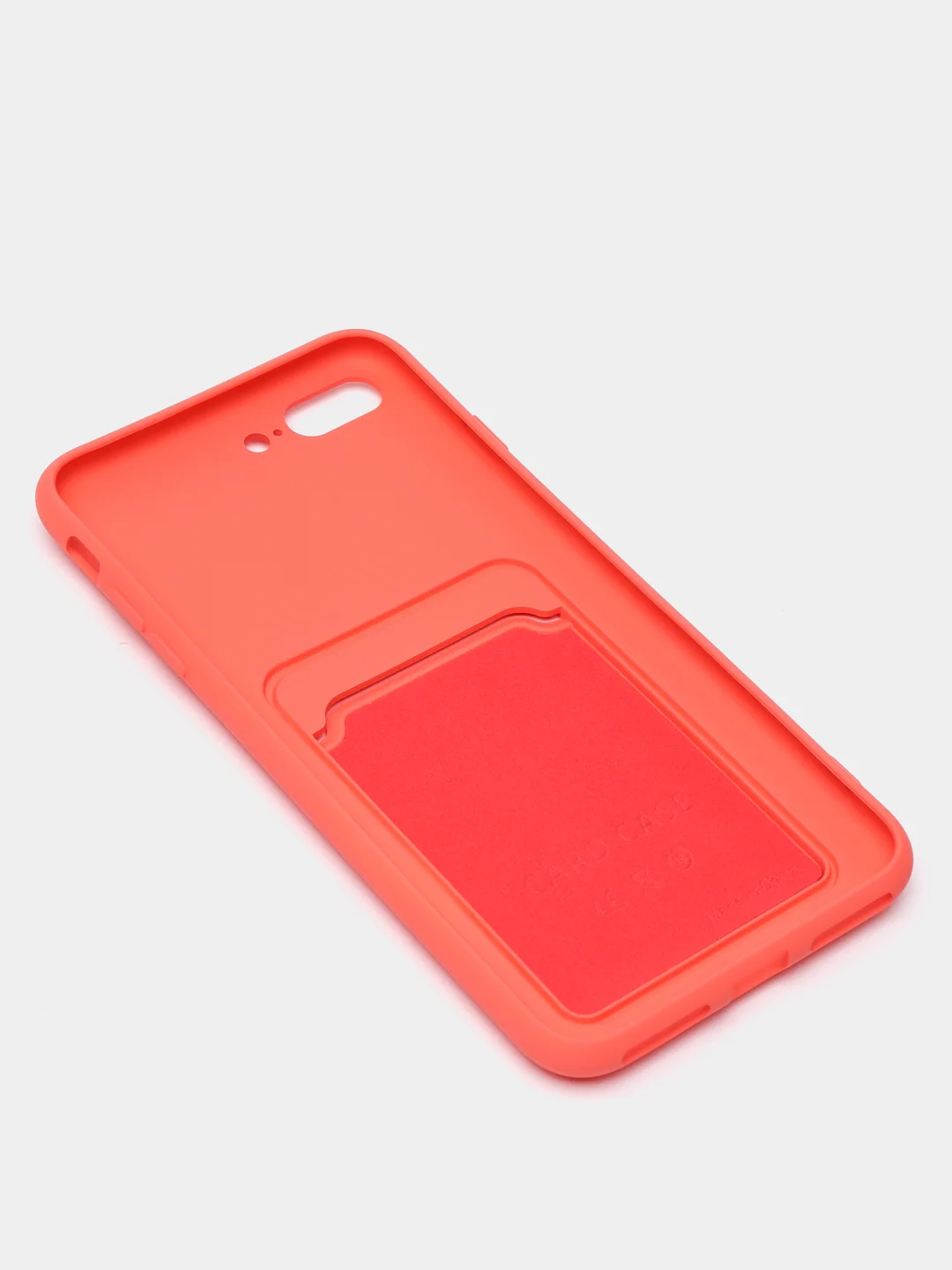 Коралловый чехлы Iphone c кармашком для карт