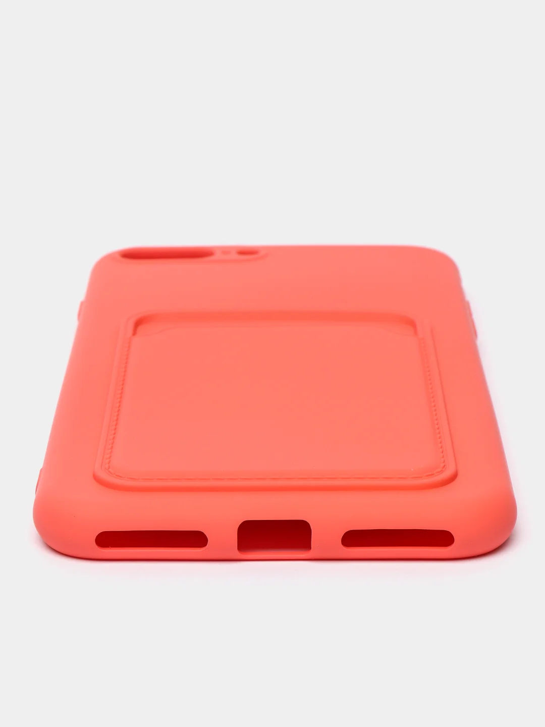 Коралловый чехлы Iphone c кармашком для карт