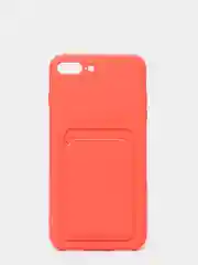 Коралловый чехлы Iphone c кармашком для карт