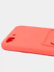 Коралловый чехлы Iphone c кармашком для карт