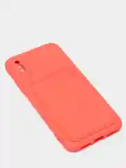Коралловый чехлы Iphone c кармашком для карт