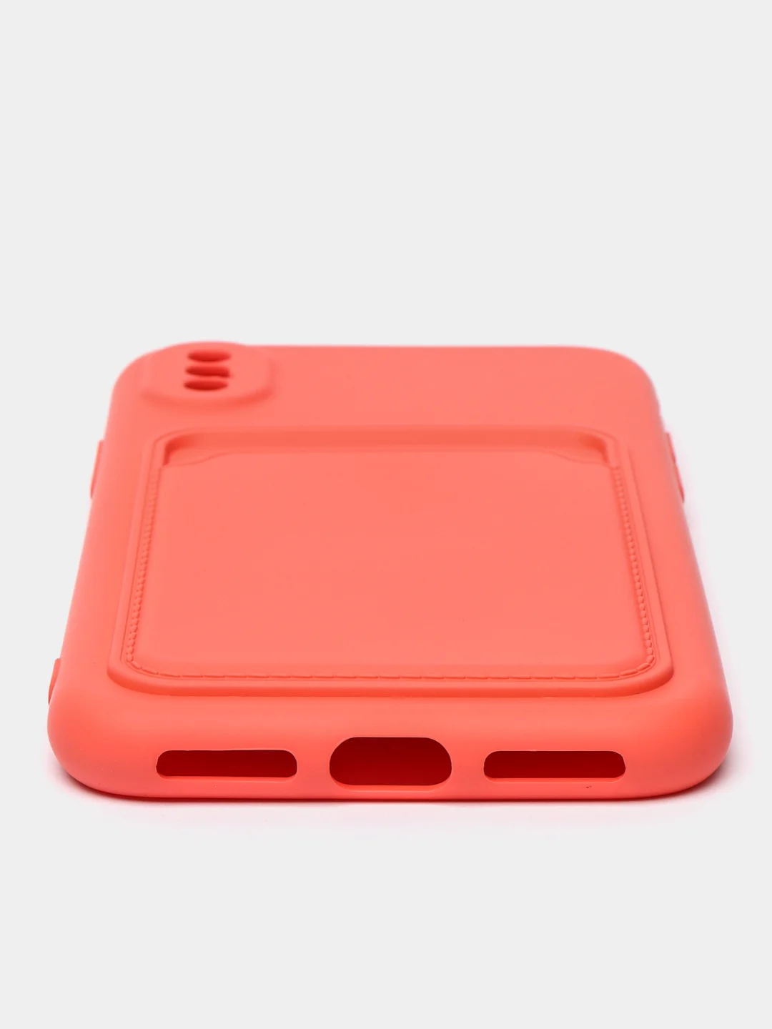 Коралловый чехлы Iphone c кармашком для карт