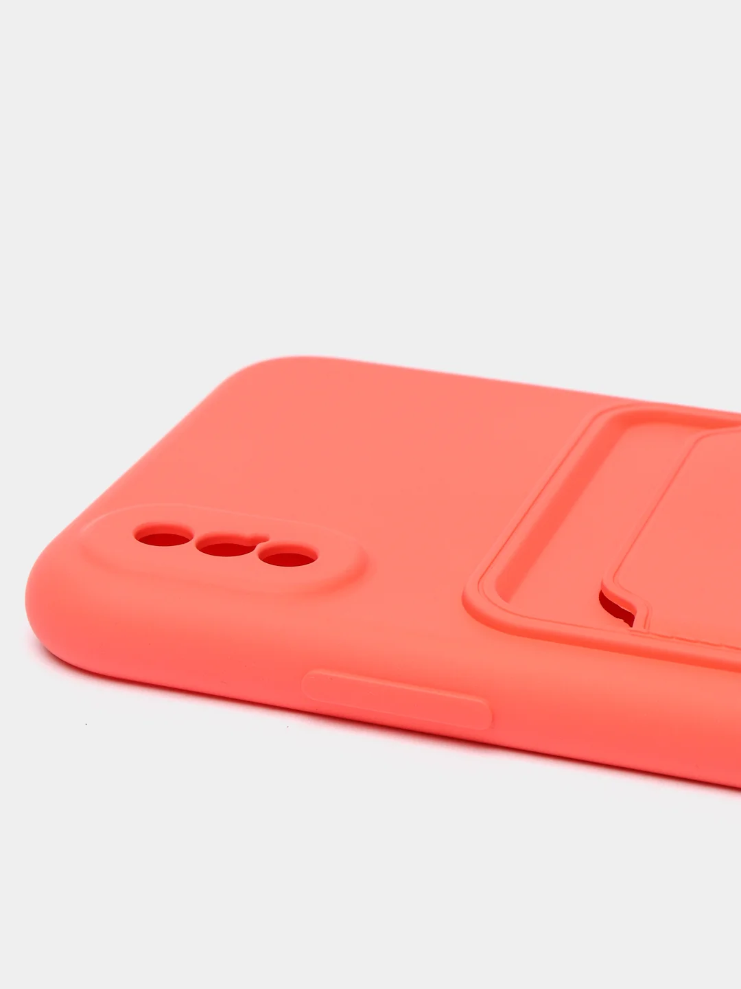 Коралловый чехлы Iphone c кармашком для карт
