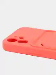 Коралловый чехлы Iphone c кармашком для карт