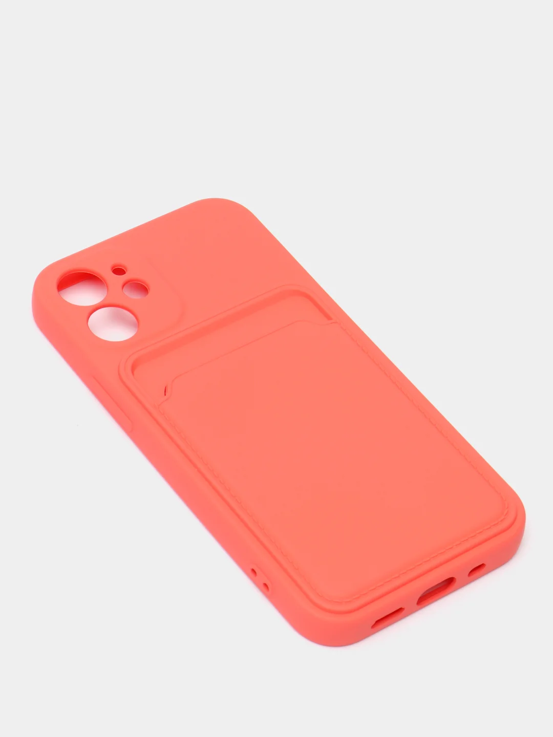 Коралловый чехлы Iphone c кармашком для карт