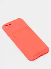 Коралловый чехлы Iphone c кармашком для карт