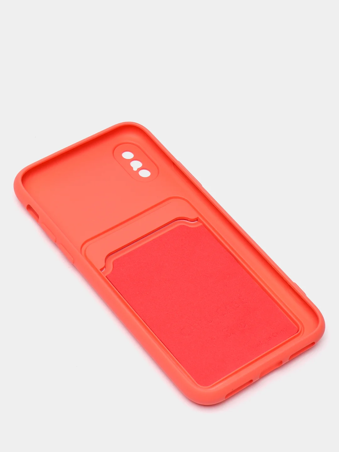 Коралловый чехлы Iphone c кармашком для карт