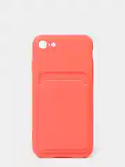 Коралловый чехлы Iphone c кармашком для карт
