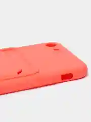 Коралловый чехлы Iphone c кармашком для карт