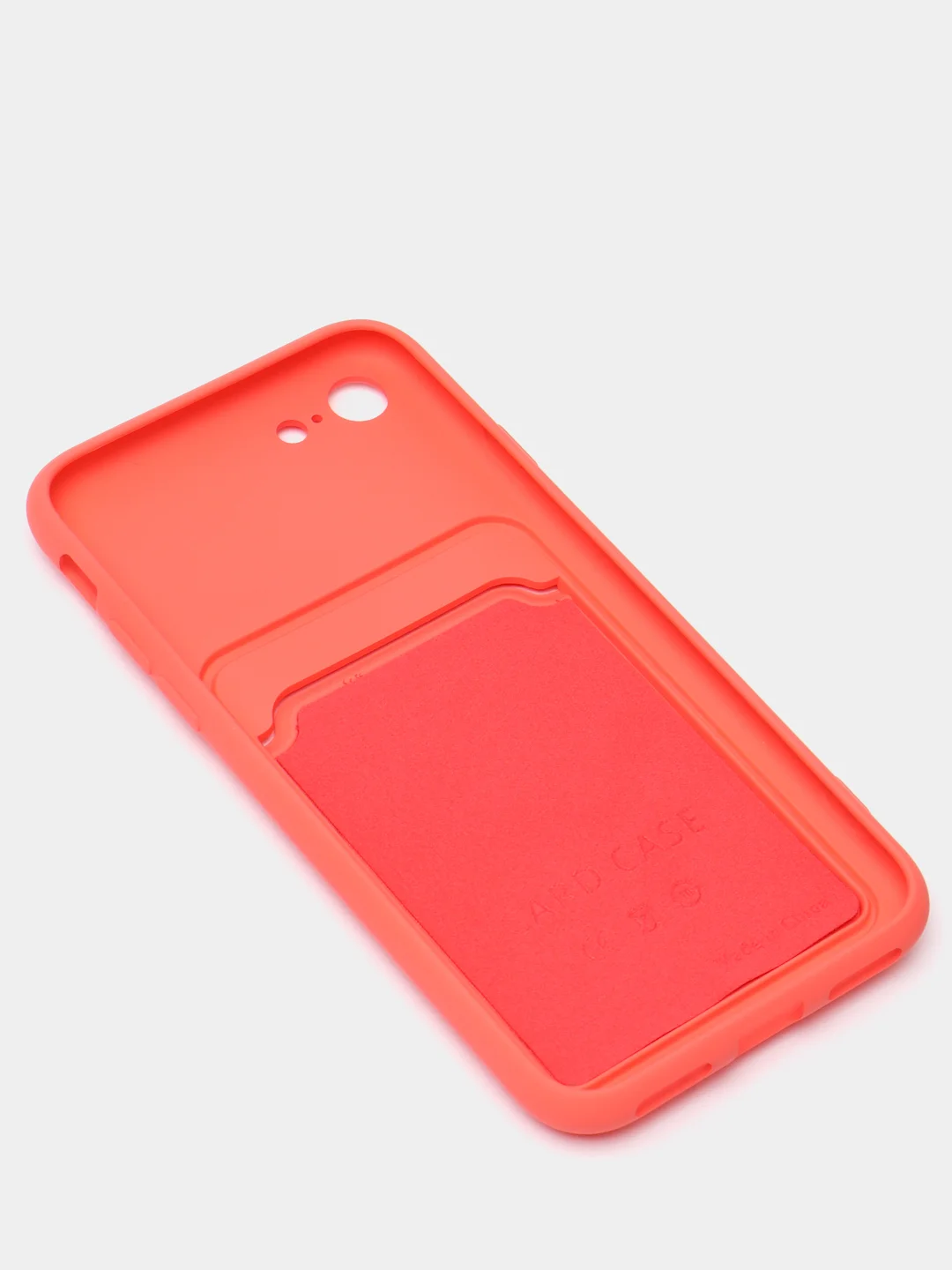 Коралловый чехлы Iphone c кармашком для карт