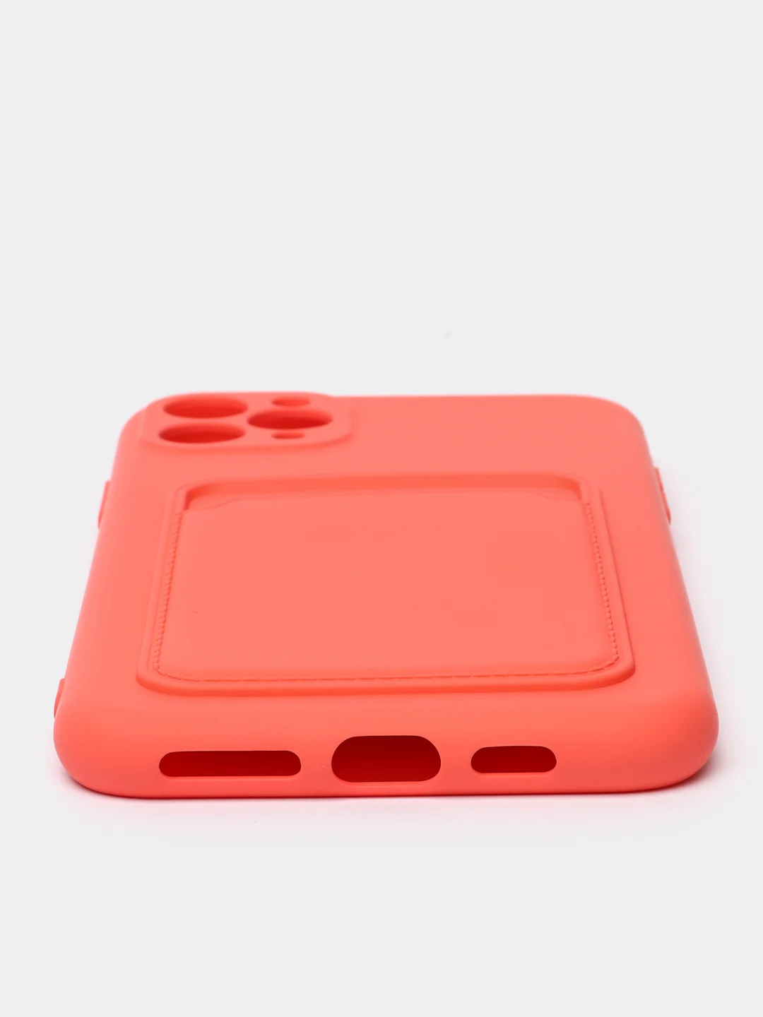 Коралловый чехлы Iphone c кармашком для карт